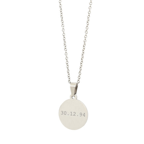 Gegraveerde ketting zilver - datum