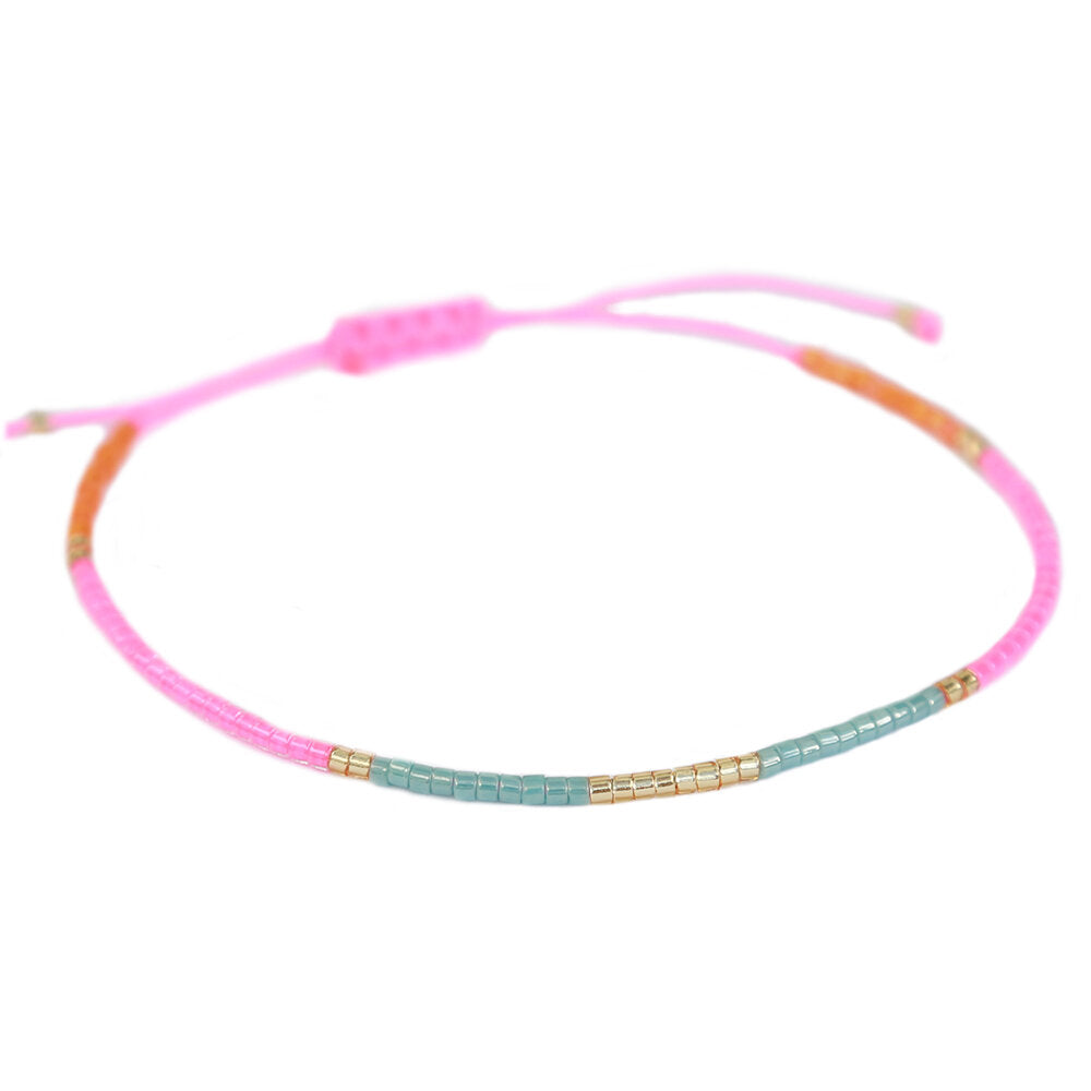 Bracelet Miyuki menthe rose