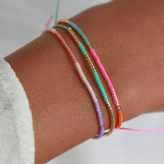 Bracelet Miyuki menthe rose