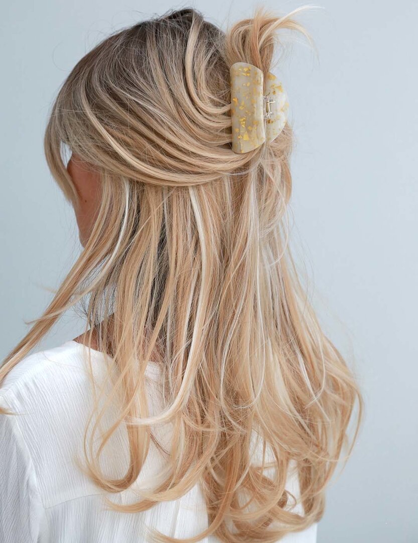 Haarspange golden flakes