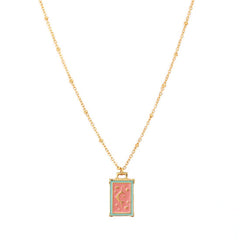 Gouden ketting moon story coral