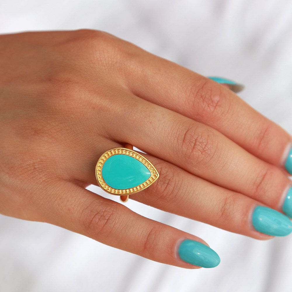 Bague versailles turquoise or