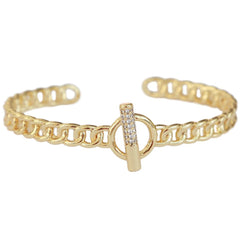 Gold bangle chain diamond
