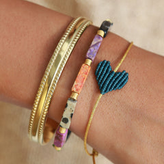 Gold bangle double dots