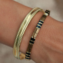 Gold bangle double dots