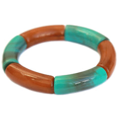 Bracelet penne marron turquoise