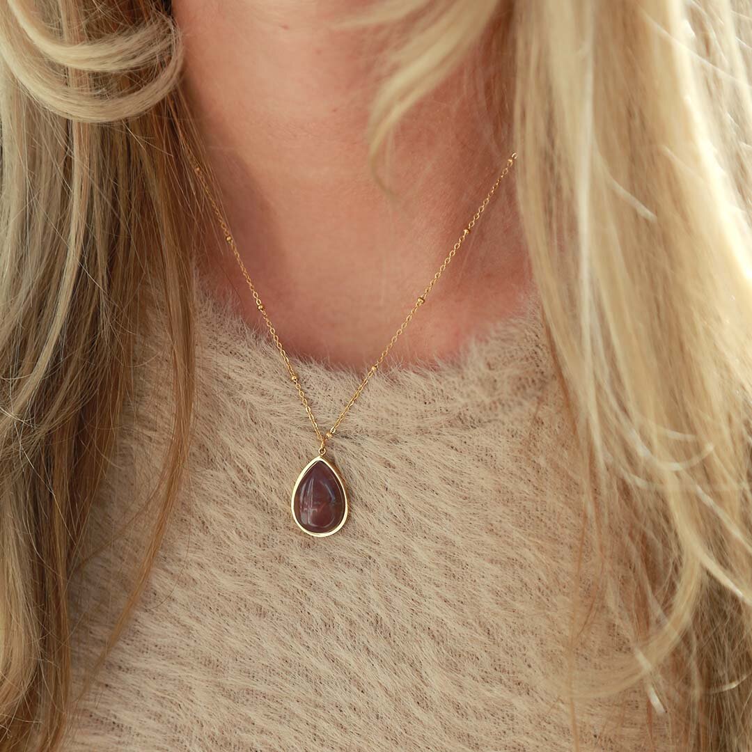 Gouden ketting gemstone sapphire