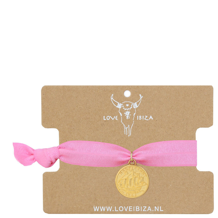 Bracelet Ibiza soft pink coin