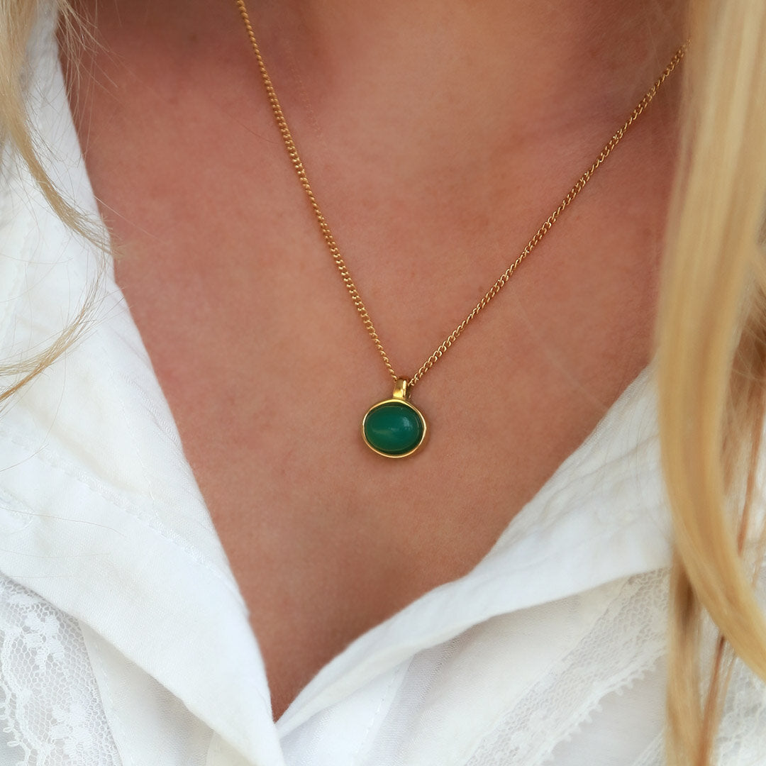 Collier en or gemstone little jade