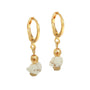 Gold earrings vedra marble olive