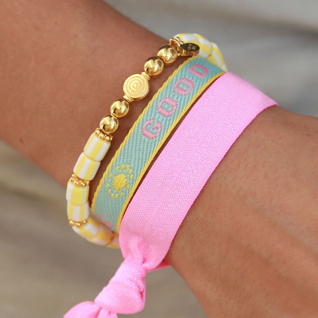 Woven bracelet good vibes pastel – Love Ibiza