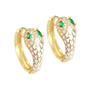 Gold earrings snake neon pink