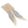 Earrings bohemian feather beige rose
