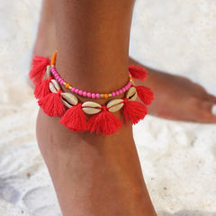 Bracelet de cheville Jondal orange rose